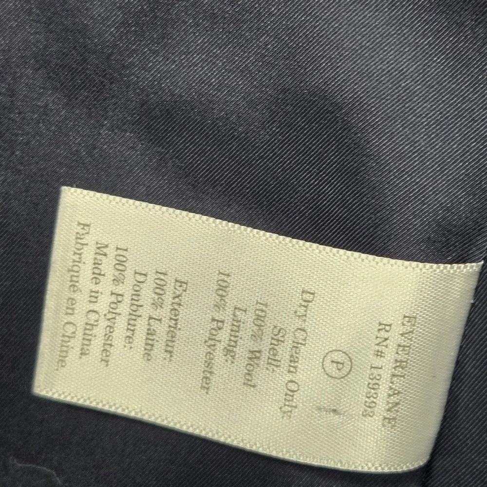 Everlane Blazer Womens 4 Blue Slim Fit‎ One Button Wool Shell Lined Jacket